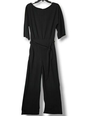 Boutique Black Belted Jumpsuit - Size Small